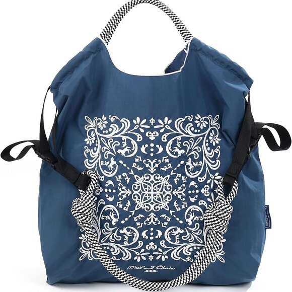 Chic Small Blue Nylon Handbag with Large Capacity - Perfect for Work & Play - Picture 1 of 6